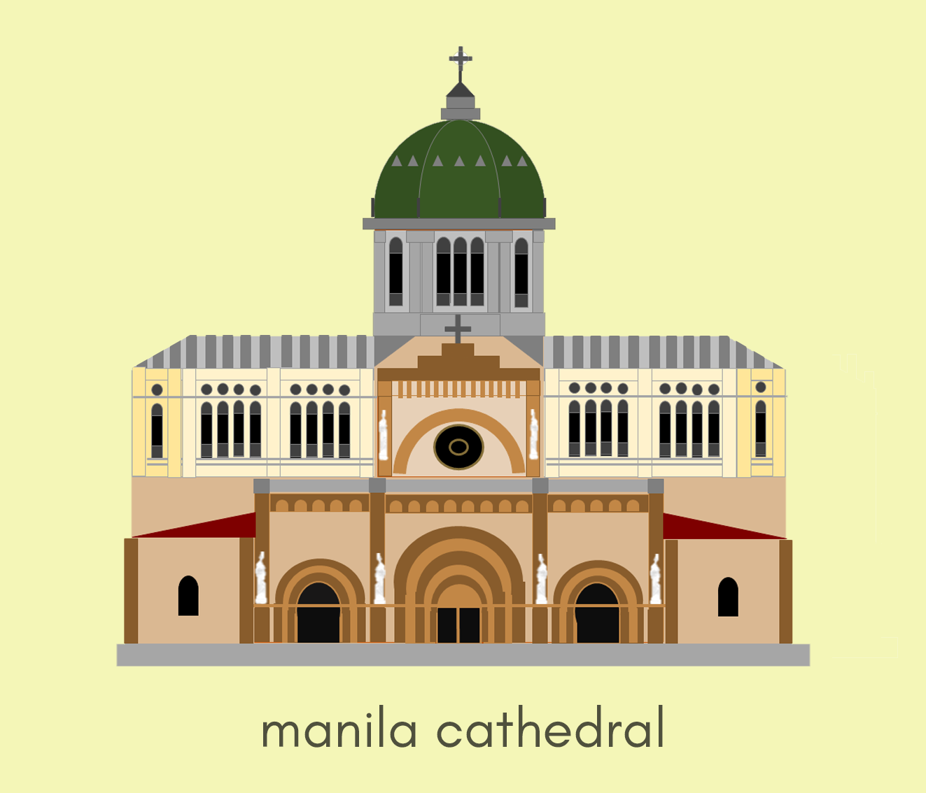 Vector image of the Manila Cathedral.