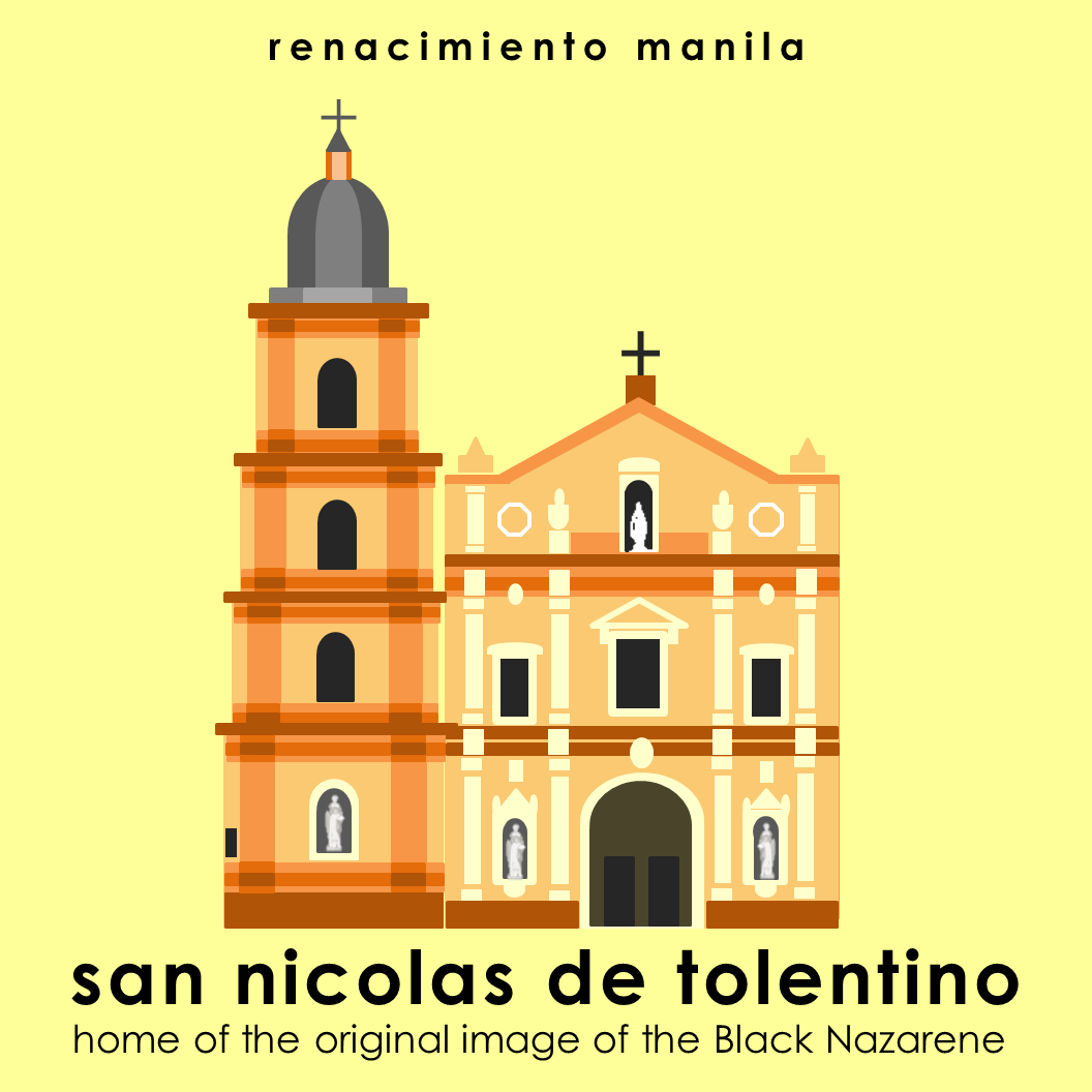 Vector image of the San Nicolas de Tolentino, home of the original image of the Black Nazarene